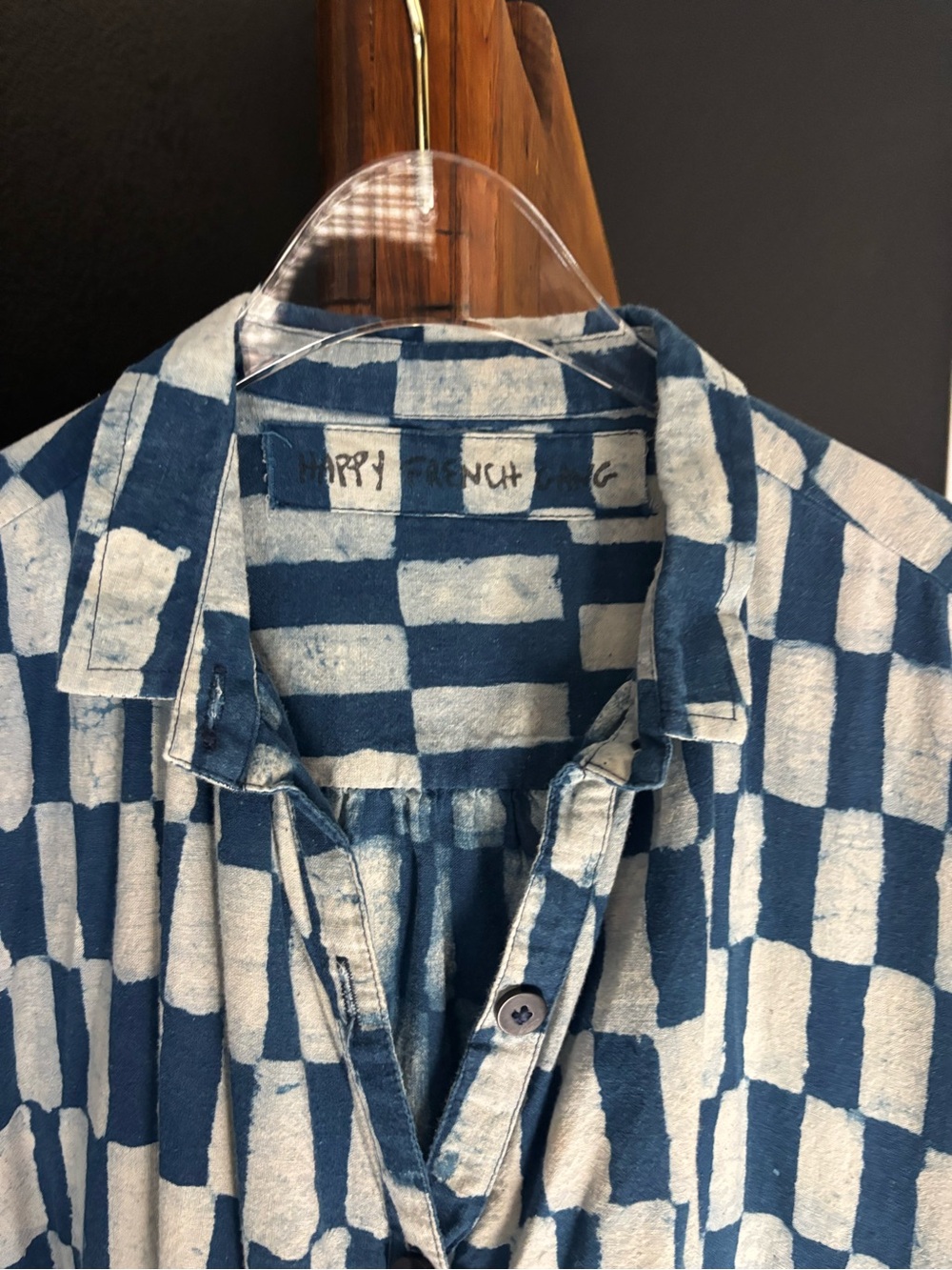 Happy French Gang Elise Big Rectangle Dress Indigo One Size - Picture 7 of 9